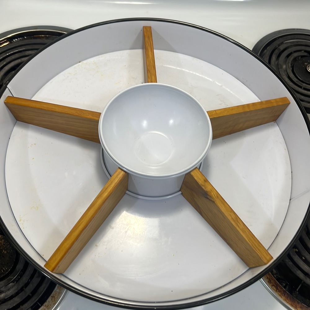 White party tray with removable bowl